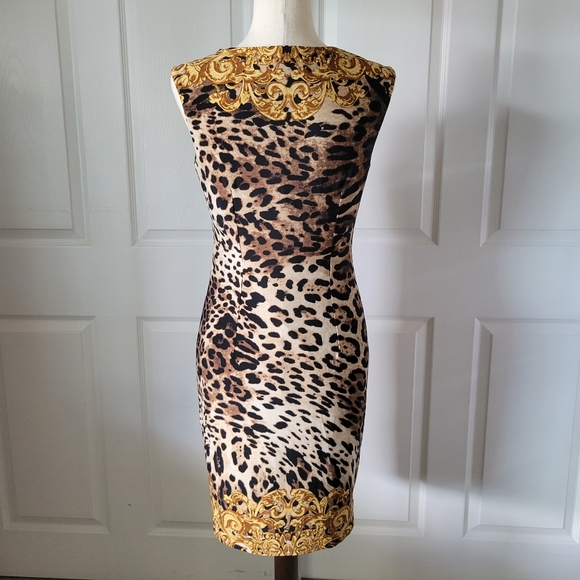 Carmen Marc Valvo Leopard Body on Dress Sz S - Picture 2 of 9
